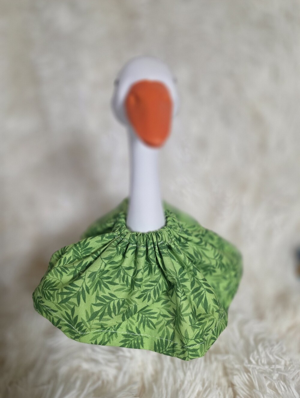 10" Handmade Green Leaf Print Dress